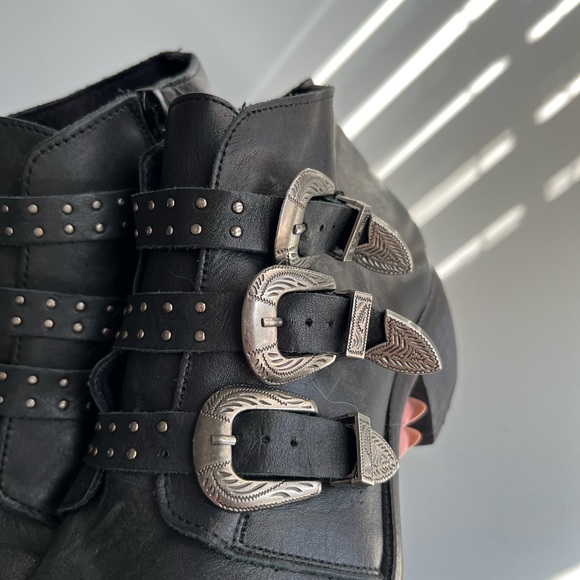 Musse and Cloud Black Buckle Ankle Boots Size 40 - Picture 6 of 14